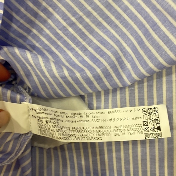 Zara Basic Collection Nautical Blue and White strip 3/4 sleeve sundress - M - Picture 7 of 7